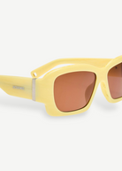 KABE SHOP INC Croisiere rectangular sunglasses in sand acetate with brown lenses and silver logo detail