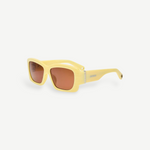 KABE SHOP INC Croisiere rectangular sunglasses in sand-colored acetate with brown lenses and side logo detail