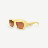 KABE SHOP INC Croisiere rectangular sunglasses in sand-colored acetate with brown lenses and side logo detail