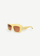 KABE SHOP INC Croisiere rectangular sunglasses in sand-colored acetate with brown lenses and side logo detail
