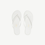 KABE SHOP INC Lily Glosses white patent leather flip flops with a cushioned insole and slim straps