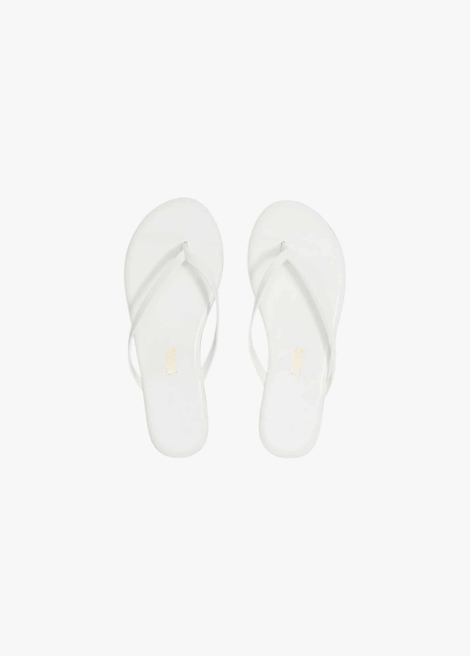 KABE SHOP INC Lily Glosses white patent leather flip flops with a cushioned insole and slim straps