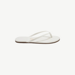 KABE SHOP INC Lily Glosses white patent leather flip flops with a cushioned insole and rubber outsole