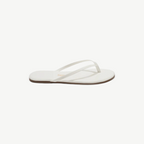 KABE SHOP INC Lily Glosses white patent leather flip flops with a cushioned insole and rubber outsole