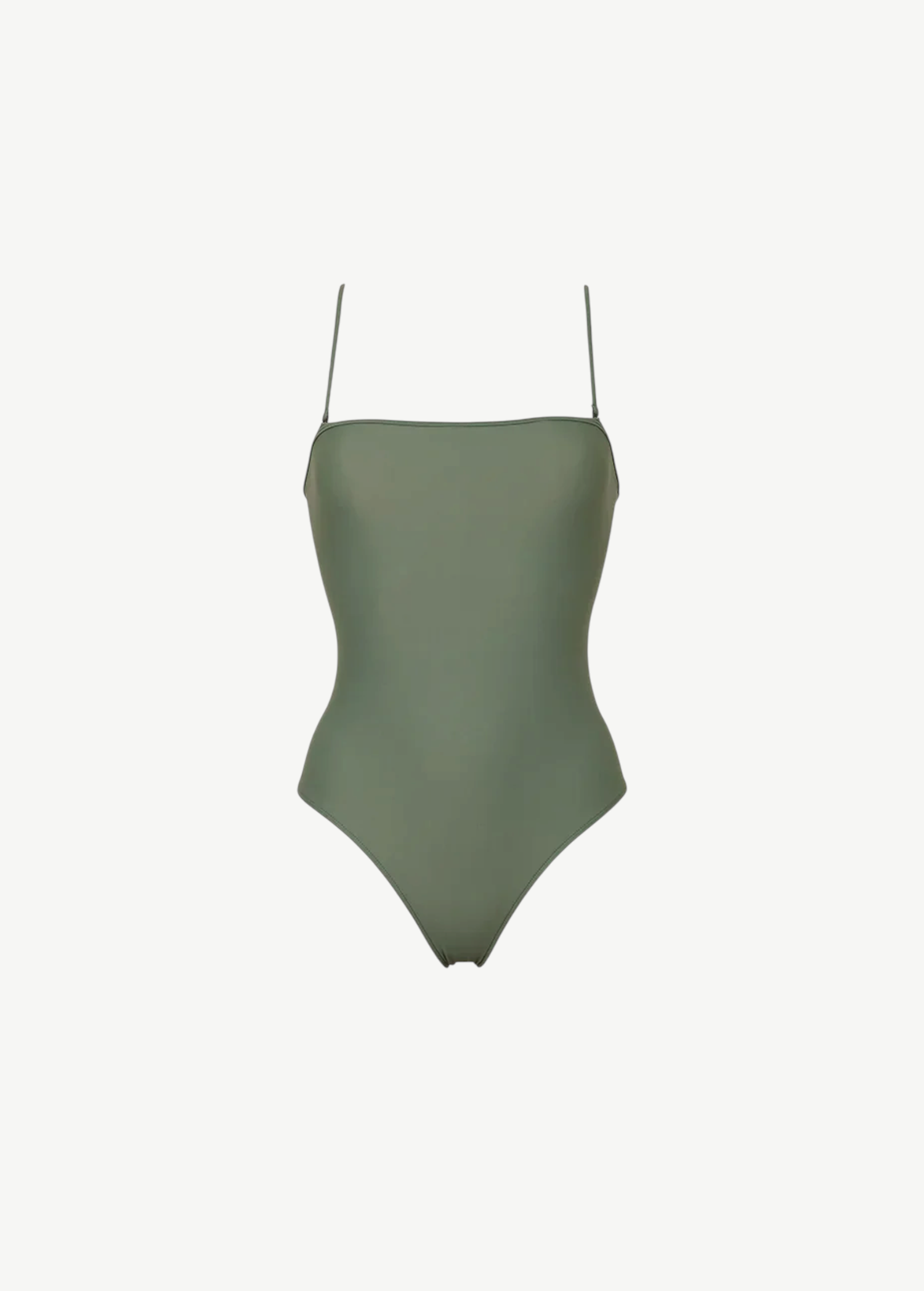 KABE SHOP INC Lola one-piece swimsuit in sage green with a vintage square neckline and sculpting silhouette