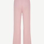KABE SHOP INC Malaika pants in light pink with a relaxed straight-leg silhouette and textured fabric back view
