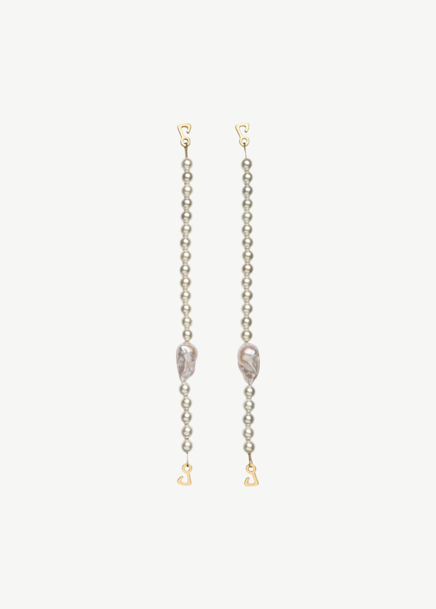 KABE SHOP INC Maui swimwear straps featuring freshwater pearls and palladium-plated metal accents.