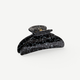KABE SHOP INC Midi Heirloom hair claw in black and white marble Italian acetate with reinforced metal hardware.