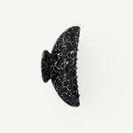 KABE SHOP INC Midi Heirloom hair claw in black and white marbled Italian acetate with a double-walled design.