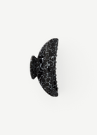 KABE SHOP INC Midi Heirloom hair claw in black and white marbled Italian acetate with a double-walled design.