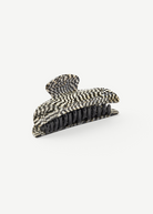 KABE SHOP INC Midi Heirloom hair claw in a black and white checkered Italian acetate pattern with reinforced teeth.