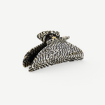 KABE SHOP INC Midi Heirloom hair claw in a black and white checkered Italian acetate pattern with reinforced hardware.