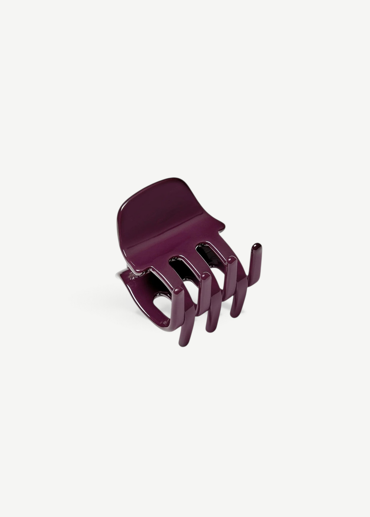 KABE SHOP INC handcrafted mini claw hair clip in glossy deep plum Italian bio-acetate for all hair types
