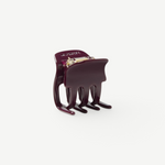 KABE SHOP INC mini claw hair clip in deep burgundy Italian bio-acetate with a secure grip for all hair types.