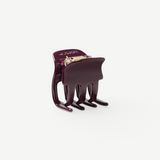 KABE SHOP INC mini claw hair clip in deep burgundy Italian bio-acetate with a secure grip for all hair types.