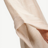 KABE SHOP INC Tigris ecru linen-blend gown featuring wide sleeves and textured fabric detail.