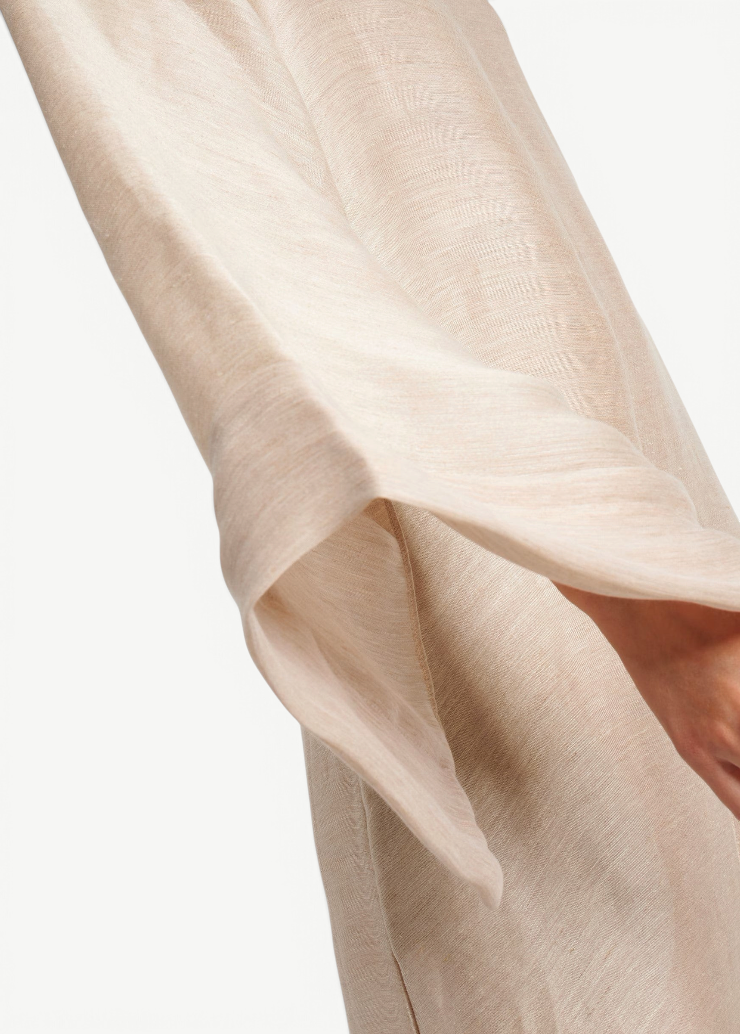 KABE SHOP INC Tigris ecru linen-blend gown featuring wide sleeves and textured fabric detail.