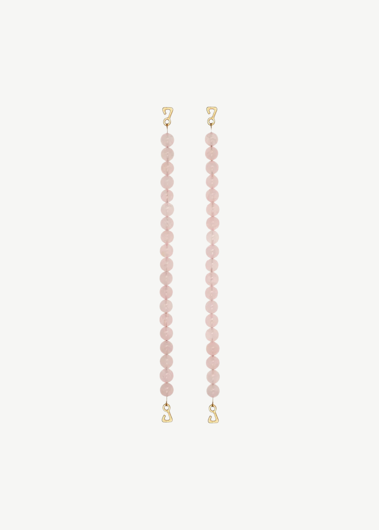 KABE SHOP INC Petra pink quartz beaded swimwear straps with gold-tone hardware and natural stone pearls.