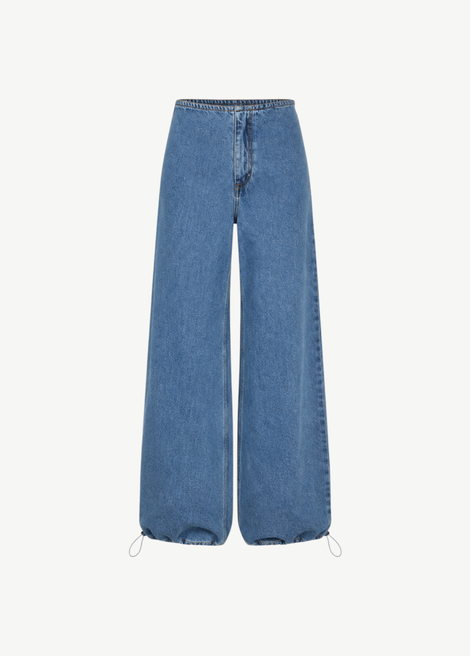 KABE SHOP INC Sport Jean in blue denim with a relaxed wide-leg fit and adjustable drawstring cuffs