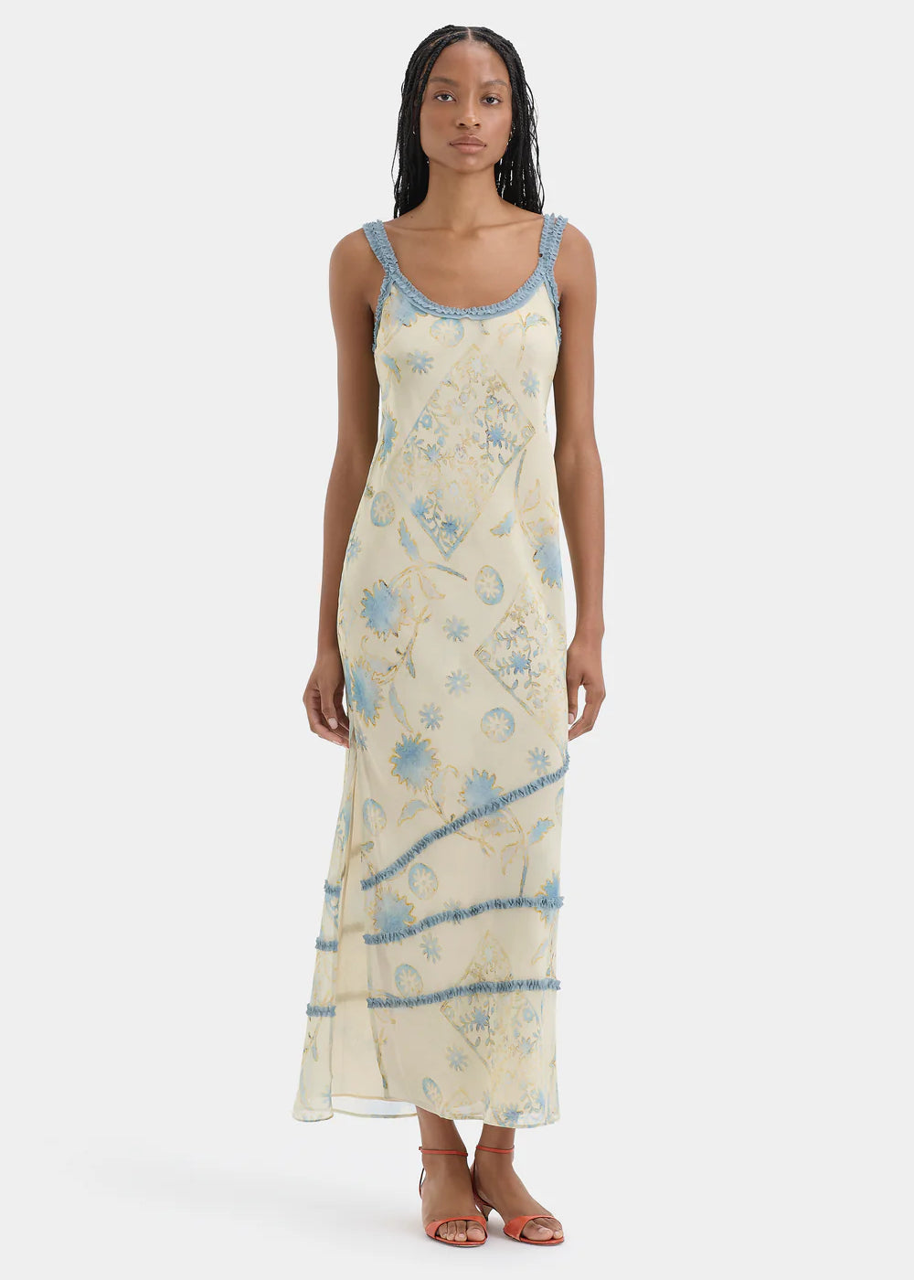Cecile Ruffle Slip Dress