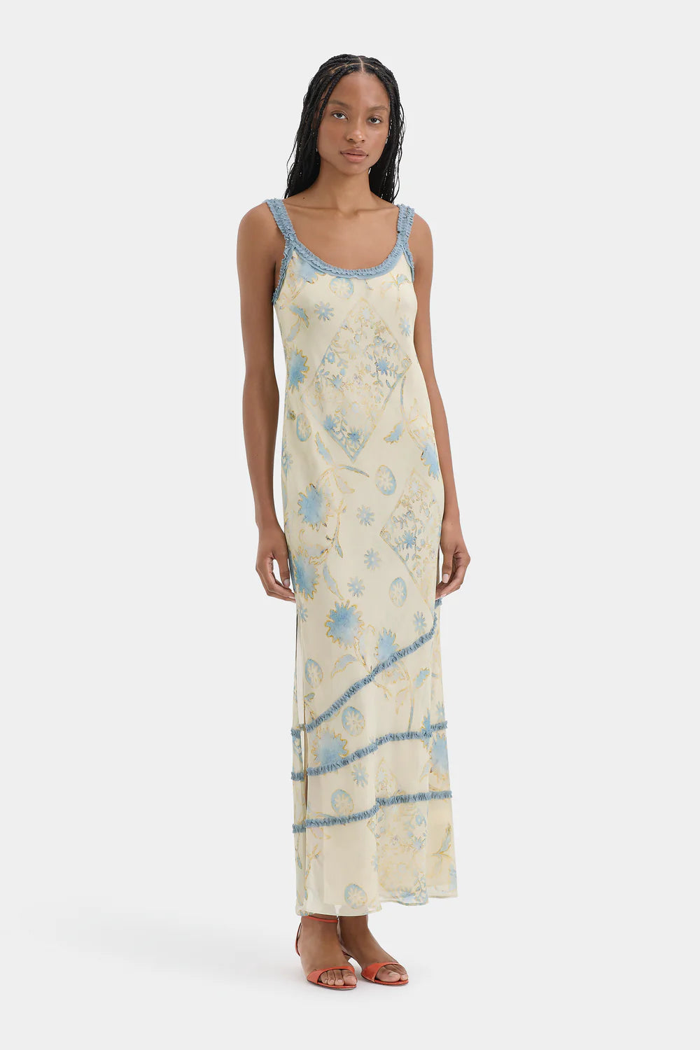 cecile ruffle maxi dress Slip – KABE SHOP INC dinner by the sea Buy Maternity Mint Green Wedding Dresses Watteau Color:Rojo