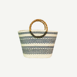 Two Tone Tote with Bamboo Handle