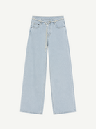 Cool Jeans in light blue boast a relaxed, wide-leg silhouette and are crafted from the softest denim. They feature a comfortable drawstring waistband, classic five-pocket styling, and are displayed flat on a white background.