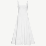 KABE SHOP INC Wells white midi dress with a square neckline and a flattering flared silhouette for summer events.