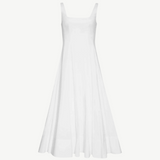 KABE SHOP INC Wells white midi dress with a square neckline and a flattering flared silhouette for summer events.