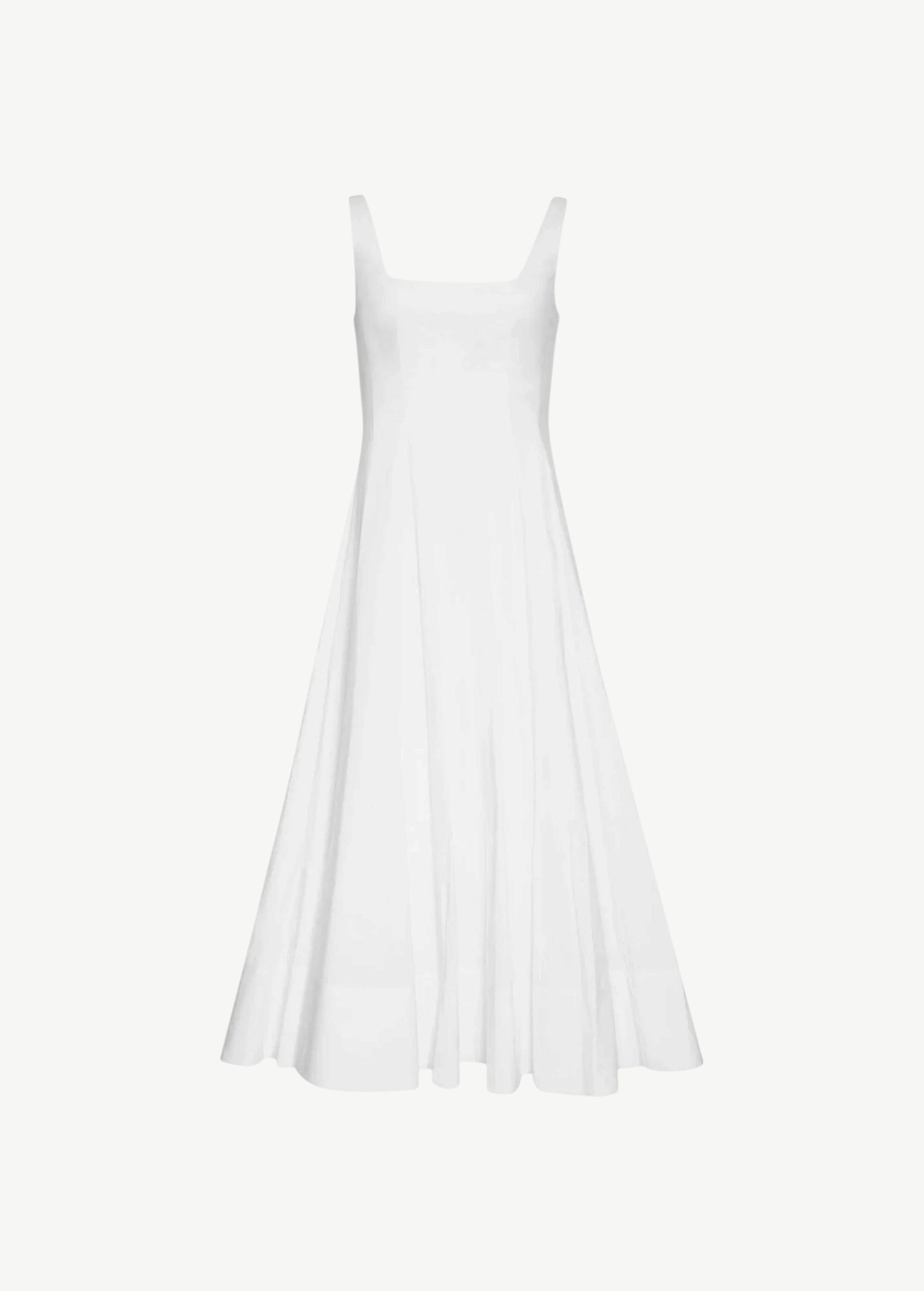 KABE SHOP INC Wells white midi dress with a square neckline and a flattering flared silhouette for summer events.