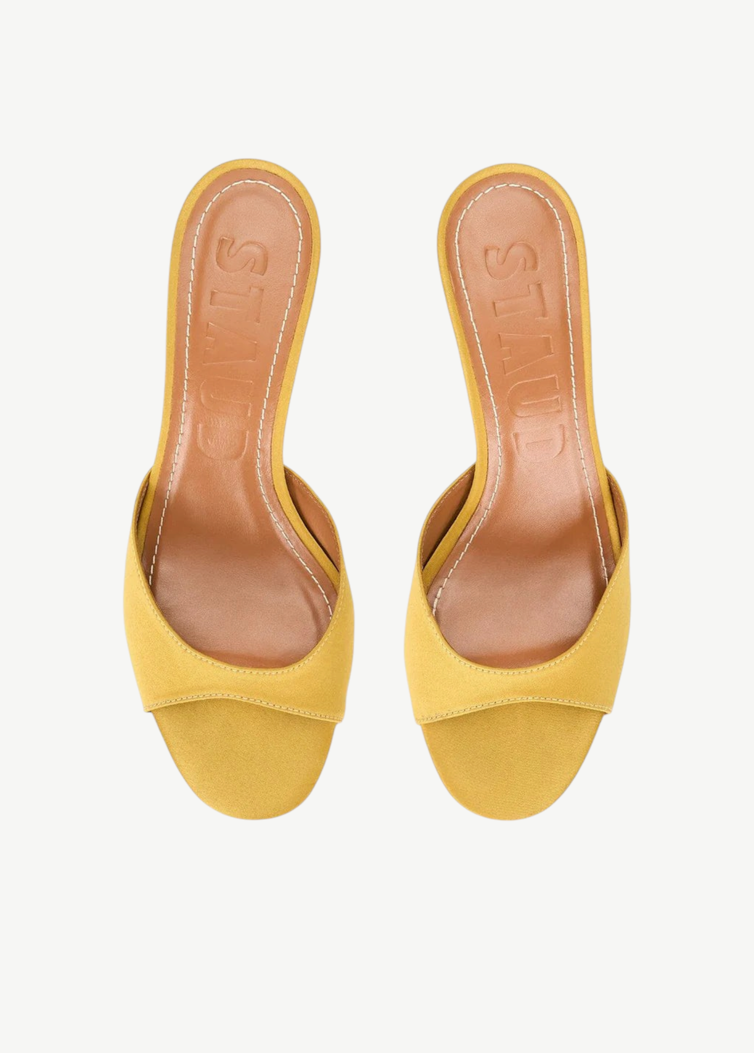 KABE SHOP INC Brigitte mule heels in mustard yellow with a refined silhouette and open-toe design