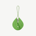 KABE SHOP INC Demy shoulder bag in a vibrant lime green textured finish with a unique teardrop silhouette