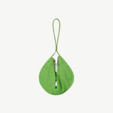 KABE SHOP INC Demy shoulder bag in a vibrant lime green textured finish with a unique teardrop silhouette