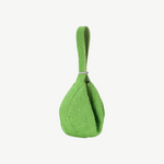 KABE SHOP INC Demy shoulder bag in bright green beaded texture with a unique sculptural silhouette
