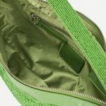 KABE SHOP INC Demy shoulder bag in bright green with beaded exterior and smooth satin interior lining
