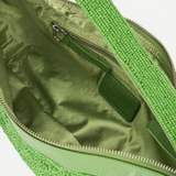 KABE SHOP INC Demy shoulder bag in bright green with beaded exterior and smooth satin interior lining
