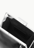 KABE SHOP INC Lennon convertible bag featuring a sleek black finish and polished silver metal frame detail
