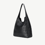 KABE SHOP INC Maya hobo bag in black woven leather with a relaxed silhouette and shoulder strap