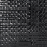KABE SHOP INC Maya hobo bag featuring a black woven leather texture with a subtle embossed brand logo patch.