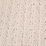 Close-up of the cream-colored knit fabric of the KABE SHOP INC Sienna Robe, showcasing intricate vertical patterns.