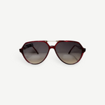 KABE SHOP INC Christopher D vintage-style aviator sunglasses with red frames and gradient tinted lenses