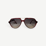 KABE SHOP INC Christopher D vintage-style aviator sunglasses with red frames and gradient tinted lenses