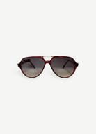 KABE SHOP INC Christopher D vintage-style aviator sunglasses with red frames and gradient tinted lenses