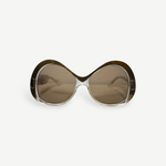 KABE SHOP INC vintage Neostyle sunglasses featuring oversized brown and clear butterfly frames with tinted lenses.