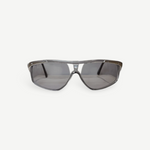 KABE SHOP INC vintage Thierry Mugler shield sunglasses with grey tinted lenses and a sleek wrap-around frame
