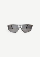 KABE SHOP INC vintage Thierry Mugler shield sunglasses with grey tinted lenses and a sleek wrap-around frame