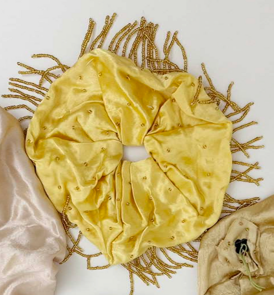 Beaded Fringe Extra Large Scrunchie – KABE SHOP INC