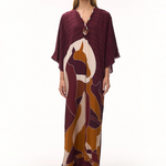 KABE SHOP INC purple crepe de chine tunic featuring horse motif embroidery and a signature St. Tropez neckline.