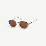 KABE SHOP INC Annie-O round sunglasses in rose gold with Art Deco detailing and sleek step-cut titanium temples.