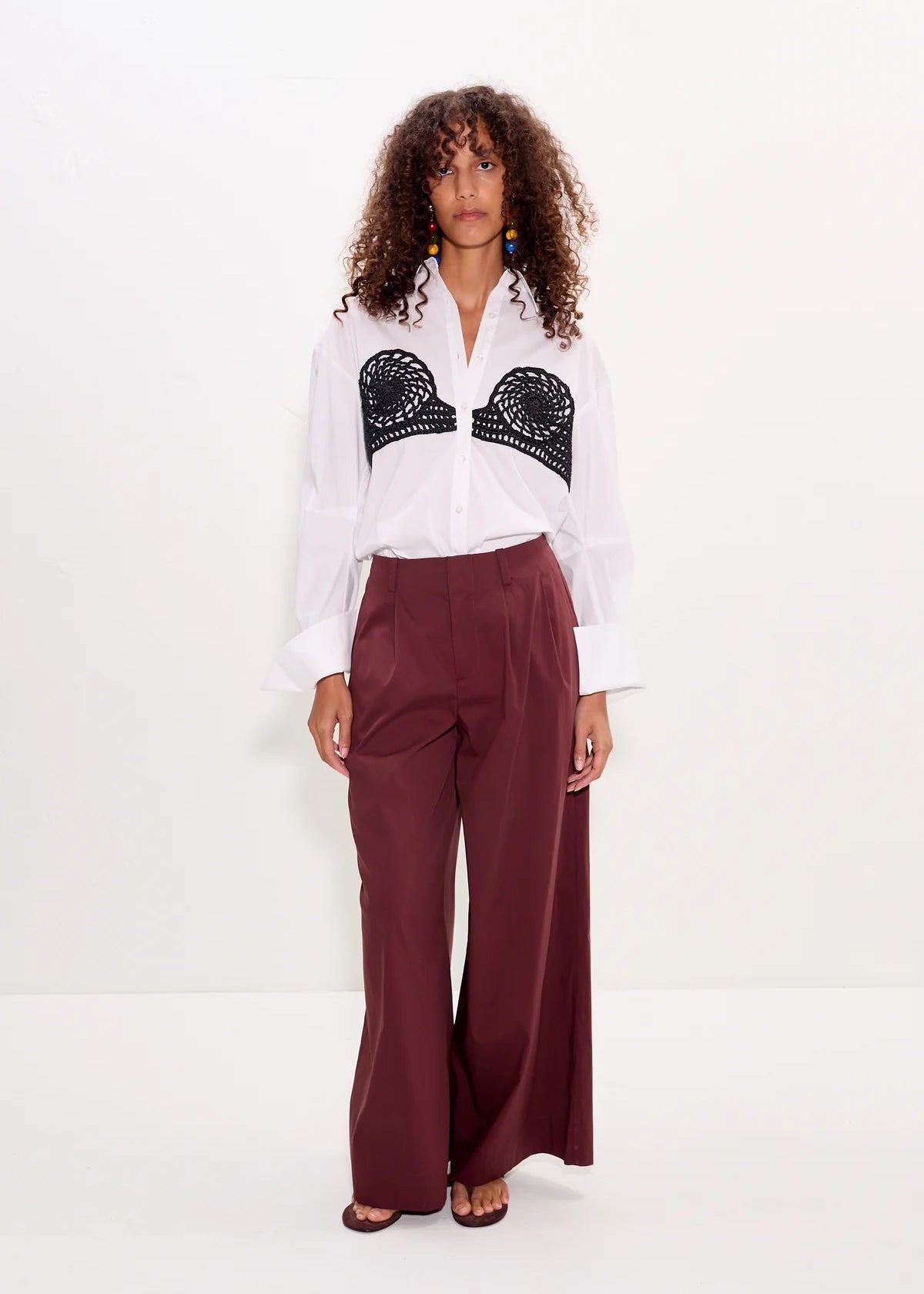 Maren Poplin Crochet Button Up